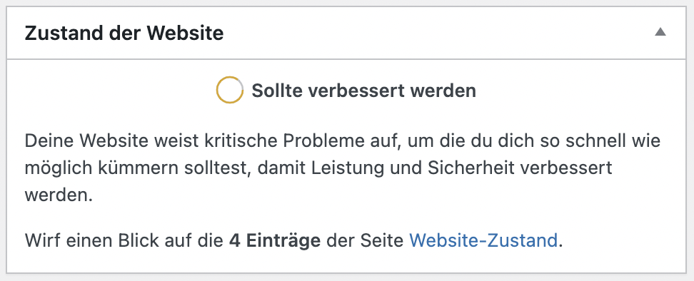 Der eingebaute Health-Check von WordPress erlaubt die schnelle Bewertung von Webspace und Webseiten-Zustand.