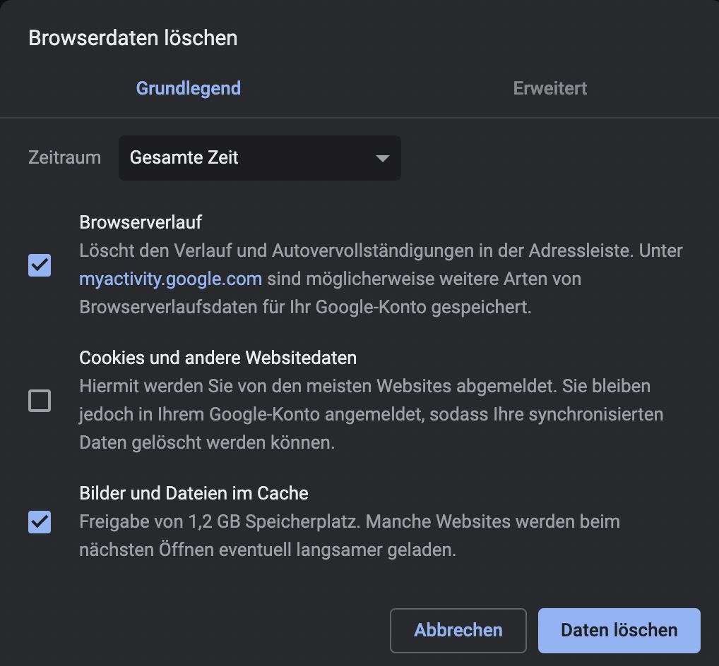 Den Browser-Cache zu löschen ist einfach und schafft viel freien Speicher.